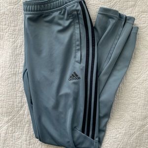 Adidas blue and navy striped pants